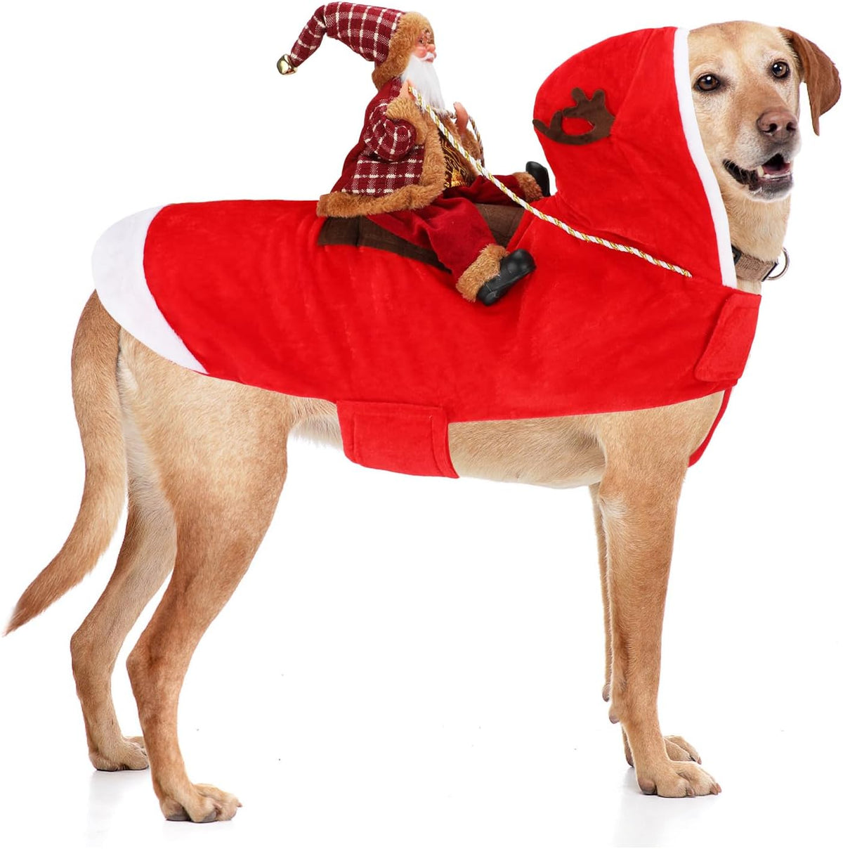 Santa Dog Costume, Dog Christmas Outfit, Riding Pet Costume - RedBrown Santa Claus / XXL(Neck:20.4-25.6'' Chest:24-32.3")