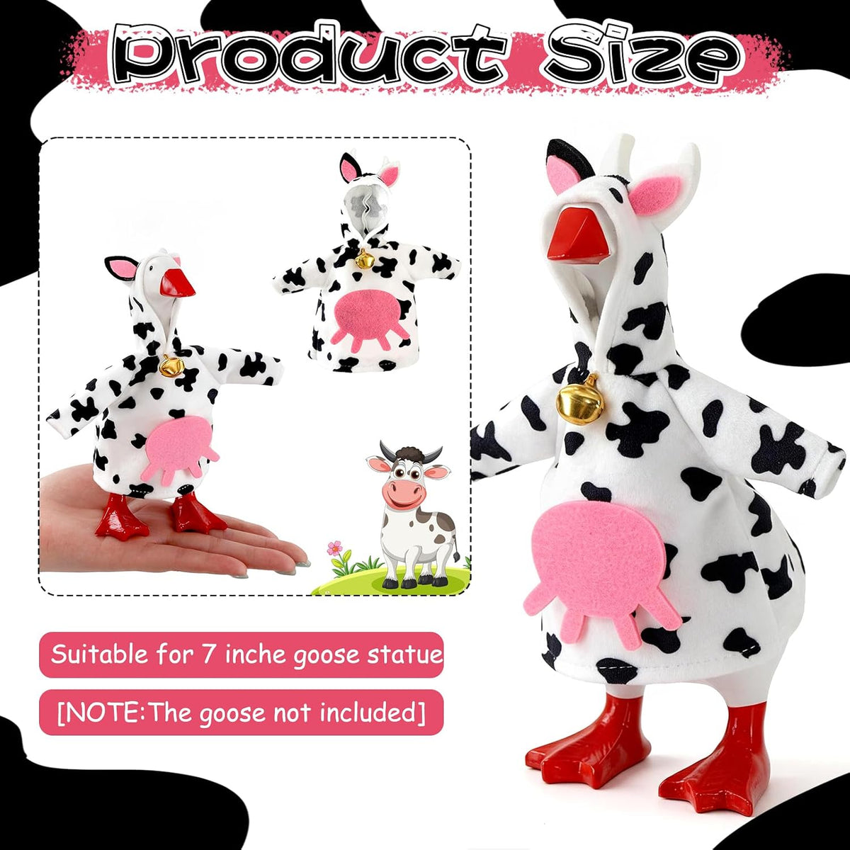 7 Inch Mini Desk Goose Outfits - Cow Color - image 3