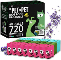 Pet N Pet Dog Poop Bags Rolls, Lavender Scented, Colorful - 720 Count / Lavender-scented