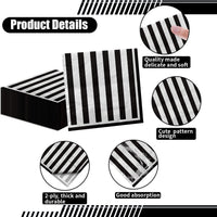 PIXHOTUL 100 pack red and white striped carnival paper napkins - view 15