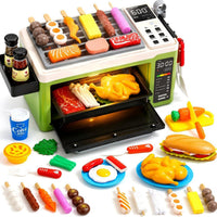 CUTE STONE Microwave Toys & Oven Playset with Cool Mist Spray Sound - Green
