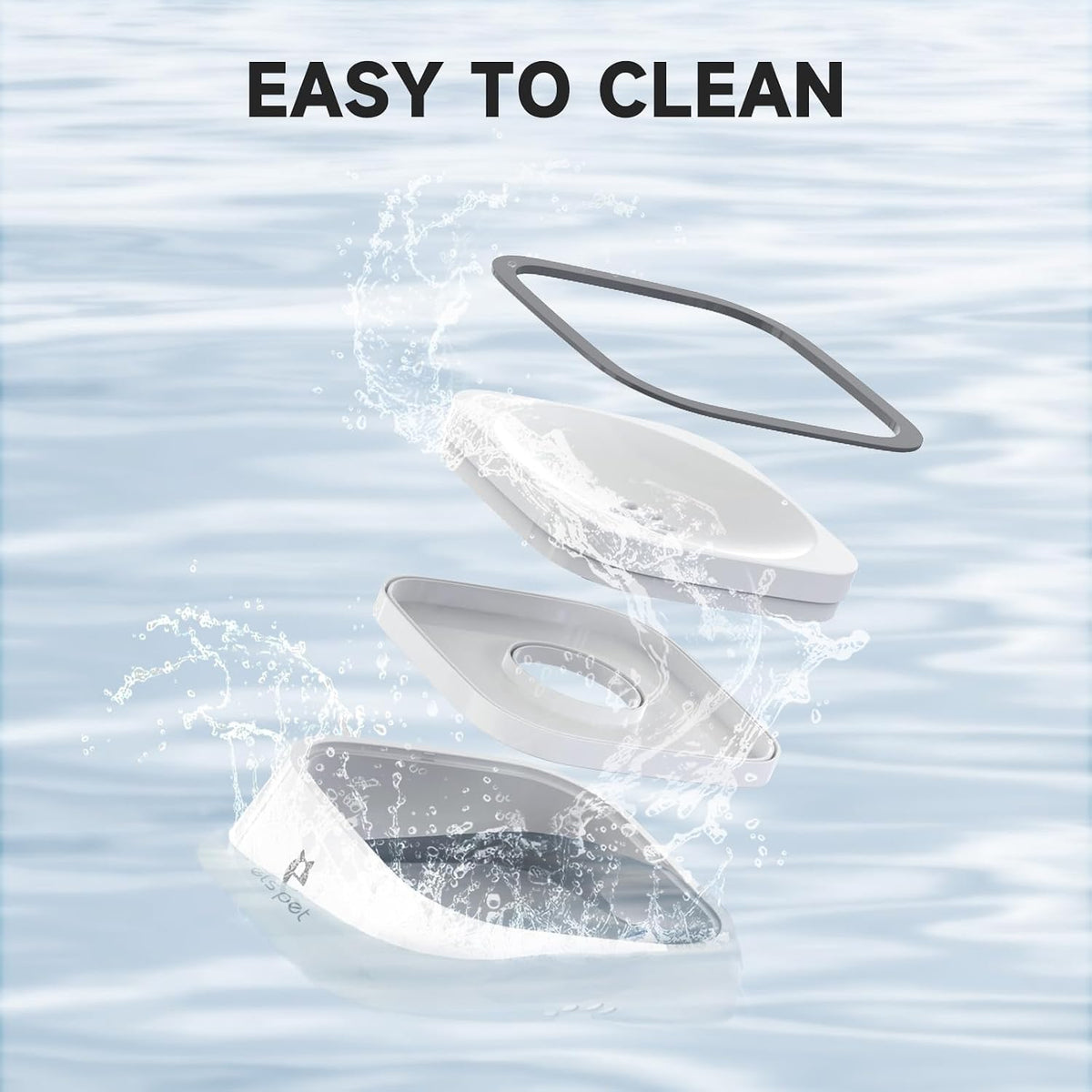 ELS PET No Spill Dog Cat Bowl 35oz 1L Anti Slip Travel Water - 1L / White - image 4