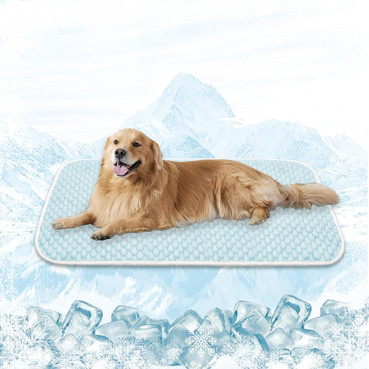 MICROCOSMOS Dog Sleeping Pad & Pet Cooling Mat - 59" x 40" / BlueWhite