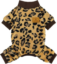 Cow Dog Sweater, Dog Winter Clothes for Small Medium Dogs Girl Boy Fleece Pet Pajamas for Winter - Leopard / Medium(Weight:7-11lb, Chest:15-16.9")