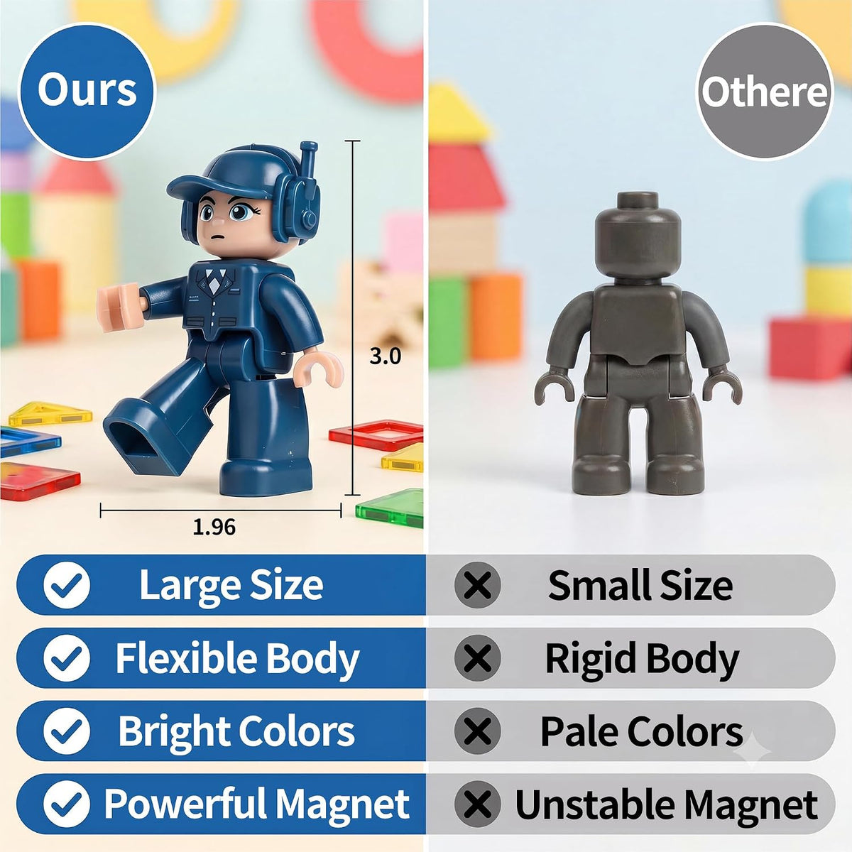 Mruikeny 12 Pieces Large Magnetic Figures for Kids Ages 3 4 5 6 7 8+ – Fun for Kids & Family - Green - image 2
