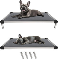 FXW TitanNest Chew-Proof Elevated Dog Bed, Raised Cot for Indoor/Outdoor/Camping Use, Durable & Washable Padded Pet Bed for Extra-Small Dogs, 29.0" L x 18.0" W x 4.5" H, Gray