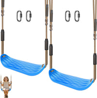 SELEWARE Black High Back Full Bucket Toddler Swing Seat w/Adjustable - Blue U-shape Swing (2 Pack)