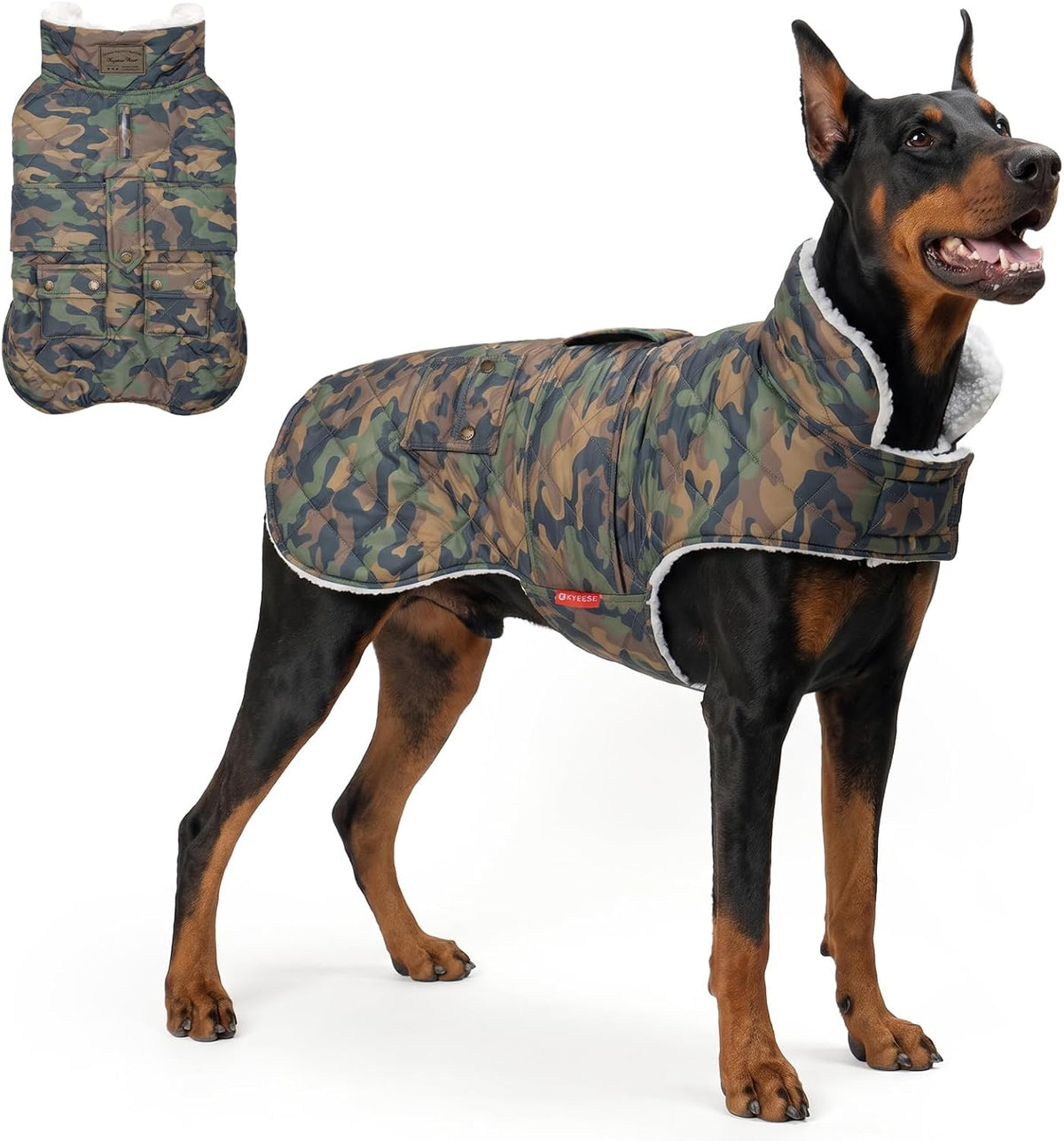 KYEESE Waterproof & Windproof Dog Coat for Small Dogs Puffer Jacket – Essentials for Dogs - XXX-Large / Camouflage