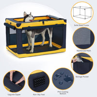 A 4 Pet 36-in Foldable Soft-Sided Dog Crate for Large Dogs – Essentials for Dogs - Blue+Yellow / 30.0"L x 20.0"W x 19.0"H - image 2