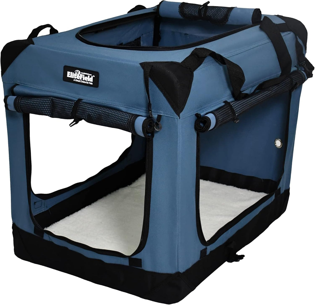 EliteField 4-door folding soft dog crate with curtains, 42 inch - view 3