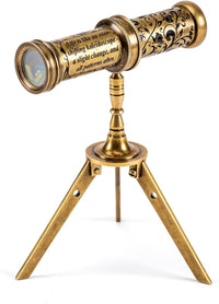 Antique Brass Kaleidoscope Gift for Men, Kids and Adults - With Tripod