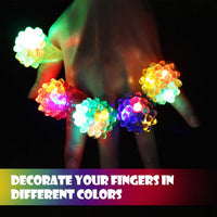 Novelty Place 24 pack flashing LED jelly rings glowing in multiple colors - view 4