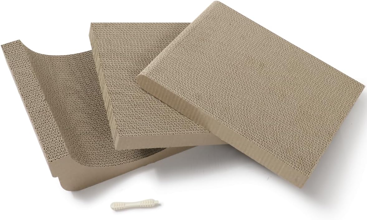 Necoichi Cardboard Cat Scratcher Wall for Indoor Cats - Large 33.5" / Replacement
