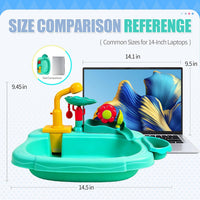 STBEIMEIMY mini water table for toddlers with running faucet, water wheel and floating toys - view 2