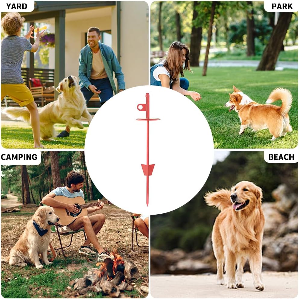 Dog tie-Out Stake for Dogs - Red - image 4