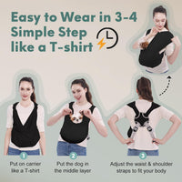 Supet Dog Sling Carrier for Small Pet - Black / Plus - image 3
