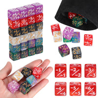 TOPPERFUN 24 black acrylic +1 token D6 counter dice for card games
