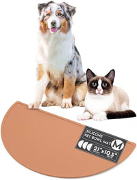 Silicone Dog Food Mat, Pet Placemat, 21" x 10.5" Deep - Terracota / 21"L x 21"W