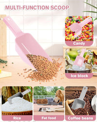 2 Cup Dog Food Scoop, Plastic Pet Food Scoop with Measuring Lines for Accurate Pet Food - Pink and Grey - image 4