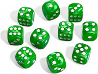 Luck Lab 10 Pack 16mm D6 Acrylic Dice Set - Green Pearl - image 2