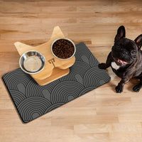 Dog Food Mats for Floors Absorbent, Pet Cat Food Mat - S(12"×20") / 01-Dark Grey - image 3