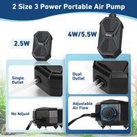 hygger Aquarium Air Pump, Ultra Quiet Oxygen Aerator with Air Stone Airline Tubing Check Valve - Small - image 4