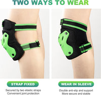 2PM SPORTS Knee and Elbow Pads Set with Wrist Guards for Kids Girls - Green / Medium - image 4