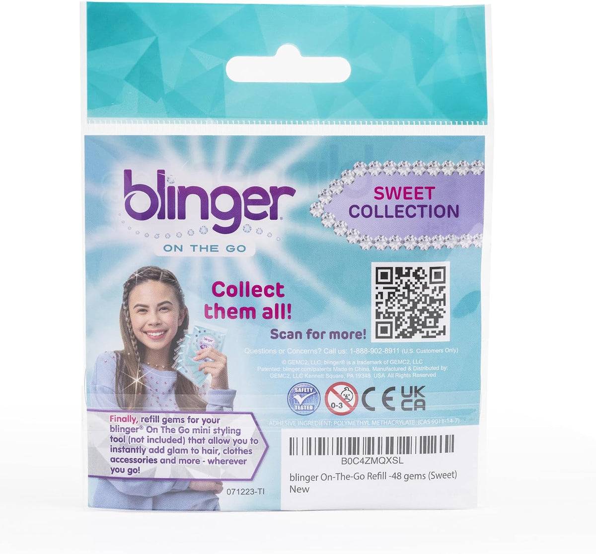 blinger mini starter set with clip-on gem styling tool and 10 mini rhinestone discs - view 12