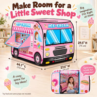 Cecailin fire truck pop up play tent for kids with roll-up door in red - view 14