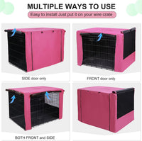 42-Inch Dog Crate Cover with Mesh, Waterproof Kennel Cover - 48.0"L x 30.0"W x 33.0"H / Pink - image 4