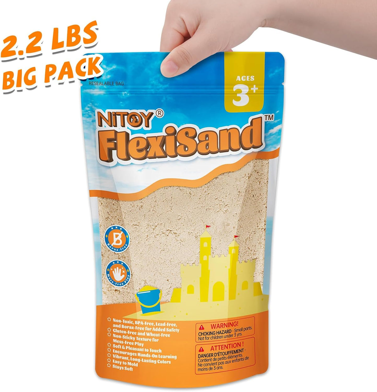 NiToy FlexiSand Toy Sand 2.2Lbs Moldable Sensory Sand for Kids - Orignial Color - image 4