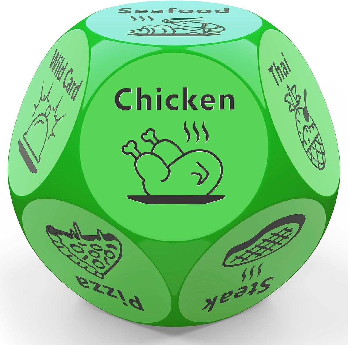 LLYZZ 12-sided food decision dice with engraved dinner options