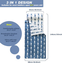 Toddler Nap Mat with Removable Pillow & Soft Blanket - Shark - image 2