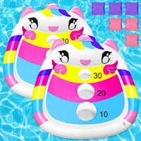 JOINBO inflatable shark pool cornhole board floating with 3 bean bags - view 4