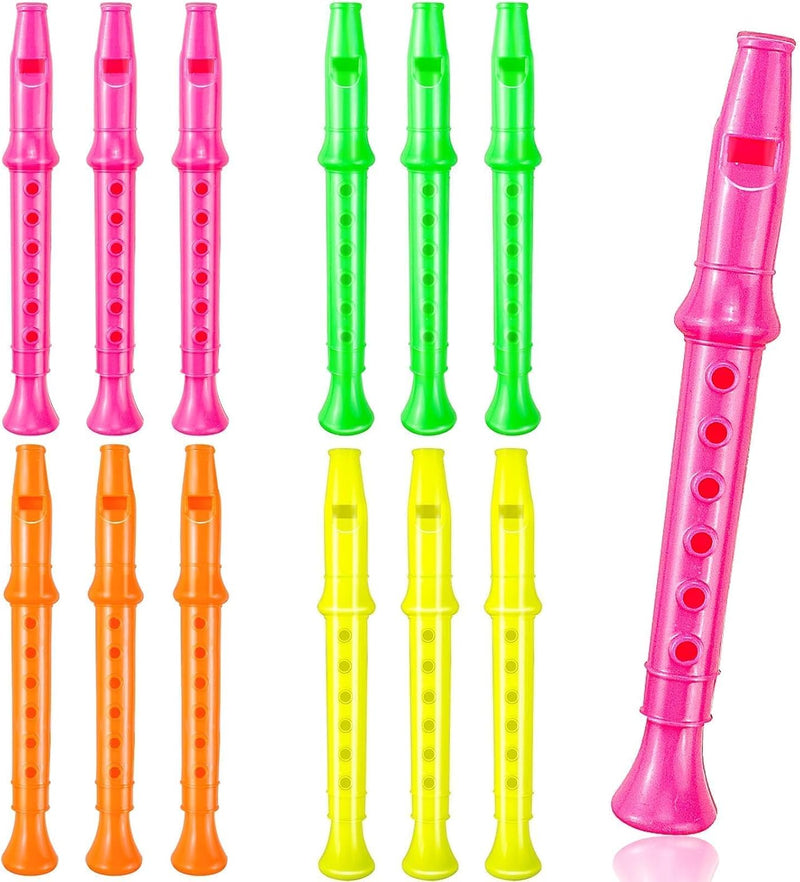 12 Pack 5.5 Inches Plastic Recorders for Kids, Flute Toys Set – Fun for Kids & Family - 12