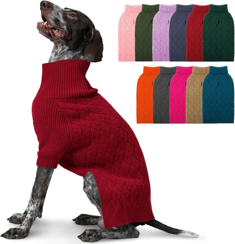 XS Dog Sweater, Small Dog Sweater Knitwear for Winter – Essentials for Dogs - Red / XXX-Large