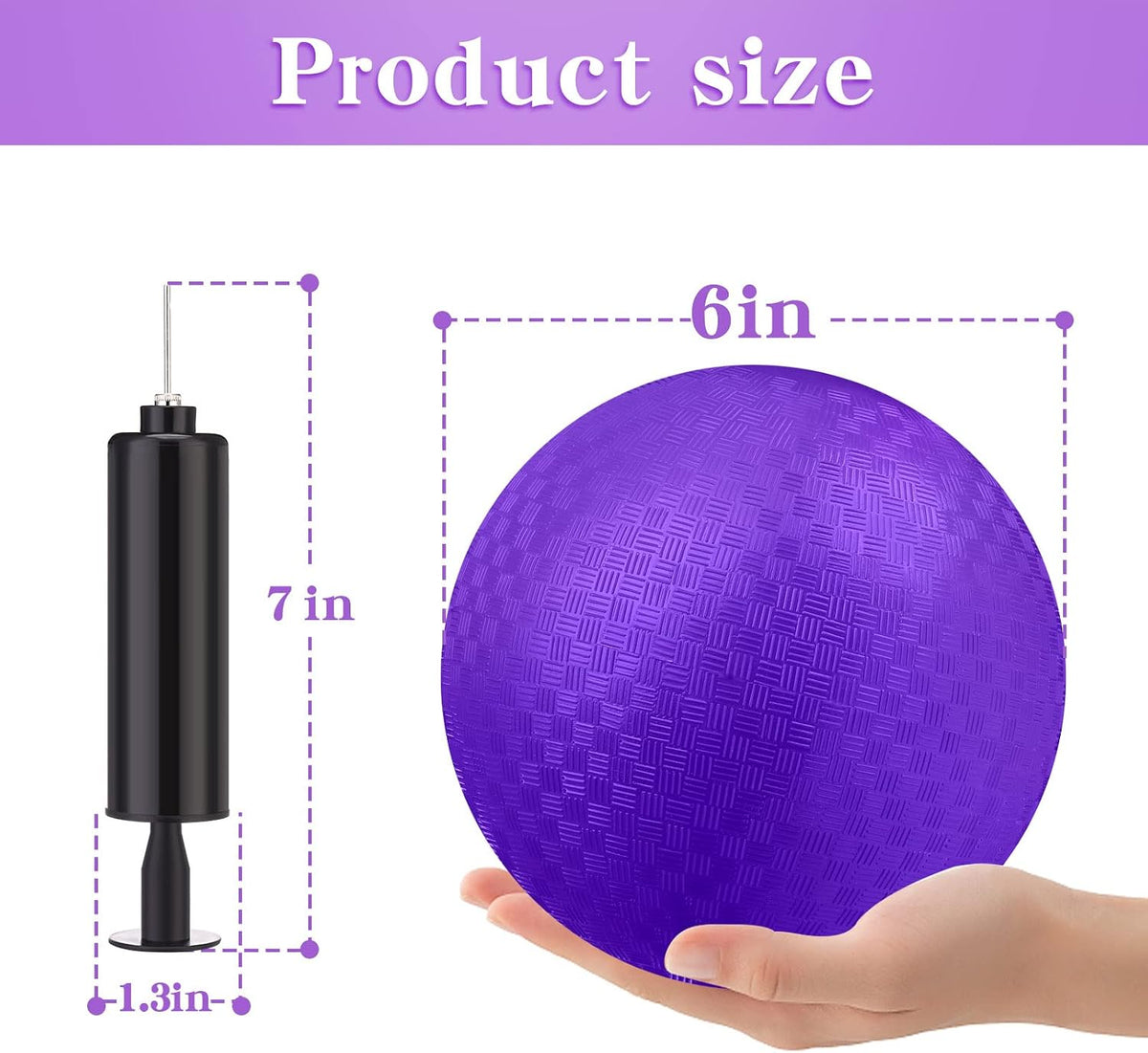 Yunsailing bulk dodgeballs, 24 6 inch playground balls with air pump - view 8
