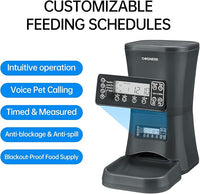DOGNESS 9L Dog Feeders for Large Dogs, Automatic Dog Feeder with Timer Extra Large, Programmable Auto Pet Food Dispenser Feeder, Portion Control, Voice Recording, Battery and Plug-in Power (Black)