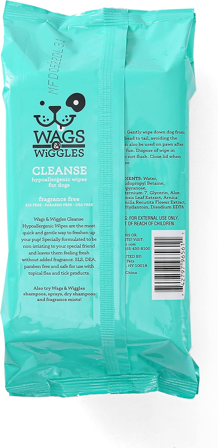 Wags & Wiggles Hypoallergenic Dog Wipes, Fragrance-Free - Fragrance Free - Hypoallergenic / 100 Count (Pack of 2) - image 4