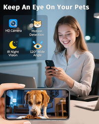 Automatic Dog Feeder Large Breed with Camera - 12L/50 Cups 5G WiFi App Control Dog Food Dispenser, Easy Setup, HD 1080P Video with Night Vision by Yakry