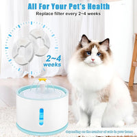 Cat Water Fountain Filter, 12 Pcs Replacement Cat Fountain Filters, 3-Filtration System Round Carbon Cats Filters Compatible with 81oz/2.4L Round Automatic Pet Fountain Water Dispenser