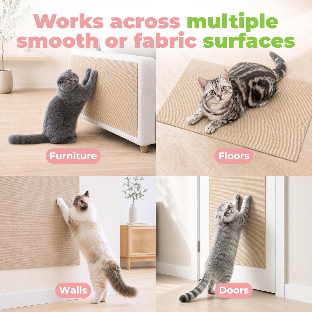 Catify Spin n' Scratch Cat Scratch Pad Refill, Round - Beige Mat - L: 78" - image 4