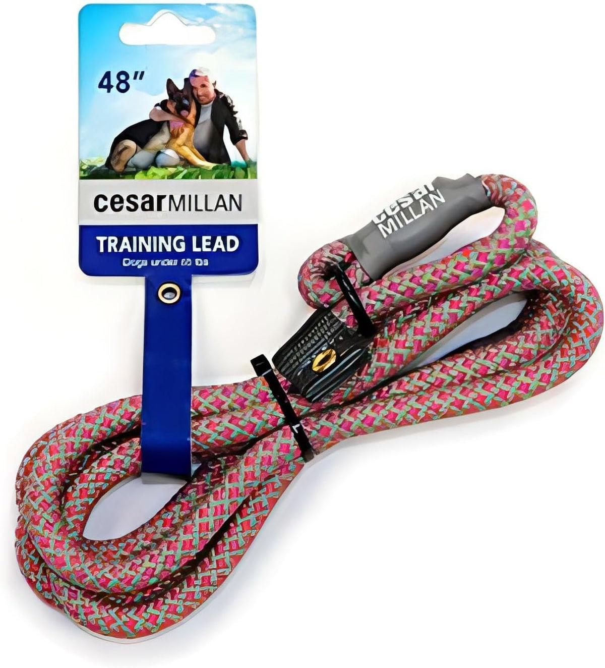 Cesar Millan Slip Lead Leash, Dog Leash, in Training Leash - Regular / Pink/Gray