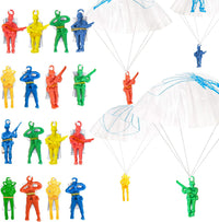 ArtCreativity army parachute toys 36 pack, 2.5 inch vinyl parachute men in red, green, yellow and bl - view 2