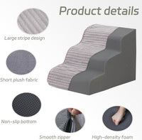 Dog Stairs for Small Dogs 15.7'' H, 3-Step High Density Foam – Essentials for Dogs - Grey / 3 / Standard 3 Step-15.7"H - image 4