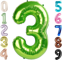 Number Balloons 1st Birthday Decorations - Light Green / Number 3