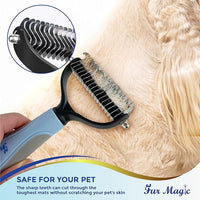 Medium Deshedding Tool & Dematting Comb – Grooming Brushes for Dogs, Cats, Horses – Reduce Shedding and Remove Knots, Mats and Loose Undercoat