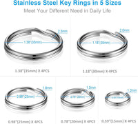 YHYZ Split Key ring Assorted, 5 Sizes - 1 / Stainless Steel - image 2