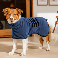 Microfiber Dog Bathrobe, Super Absorbent Dog Drying Coat – Essentials for Dogs - Dark Blue / XX-Large