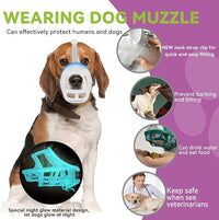 Glow-in-The-Dark Dog Muzzle, Basket Muzzle for Small Medium Large Dogs,Anti-Biting Chewing, Lightweight Cage Design,Allows Drinking & Panting,for Grooming & Training (Transparent Size L)